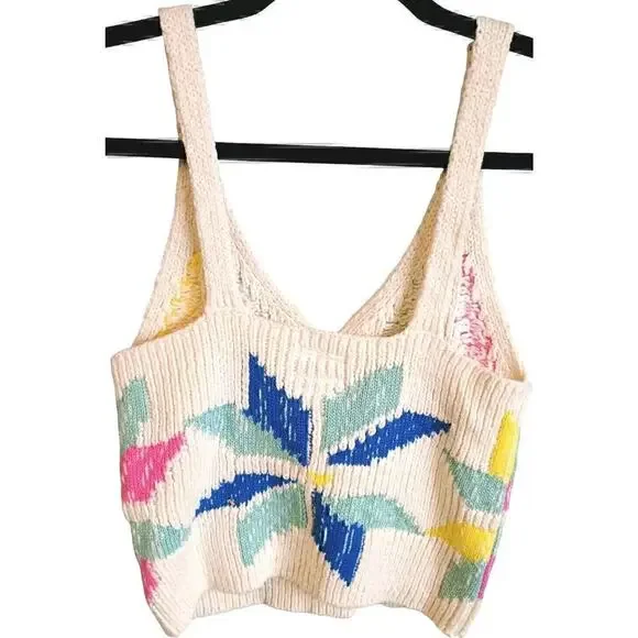 MOTHER Varsity Cropped Sweater Vest Designer Knit S Small - Picture 2 of 10